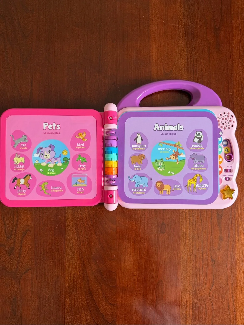 LeapFrog 100 Words Book Scout & Violet Lights Sounds Music English & Spanish